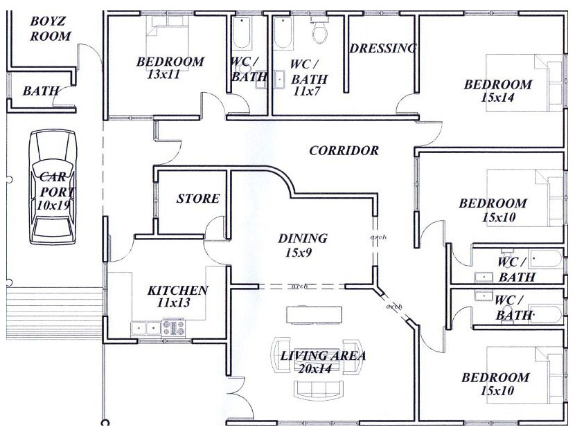 4 Bedroom House Plan For A Growing